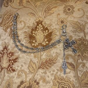 Chrome Hearts Silver Cross Chain Accessory